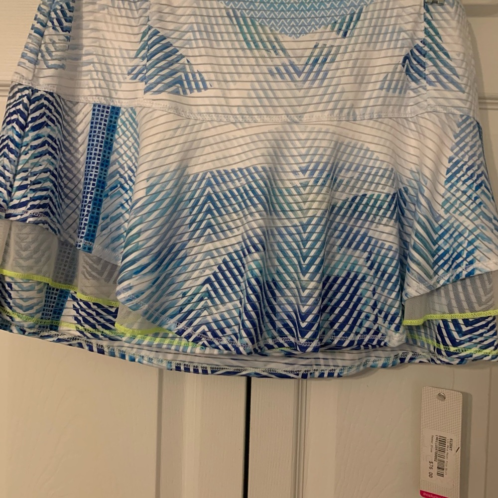 Lucky In Love Blue and White Patterned Women's Tennis/Golf  Skirt Large NWT - Picture 2 of 7